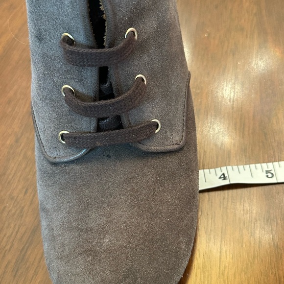 Genuine Suede Lace-Up Knee-High Boots Gold Hardware Italy - Picture 9 of 11